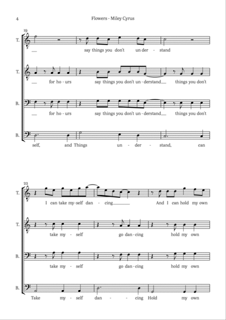 Flowers TTBB scores gallery preview page 4