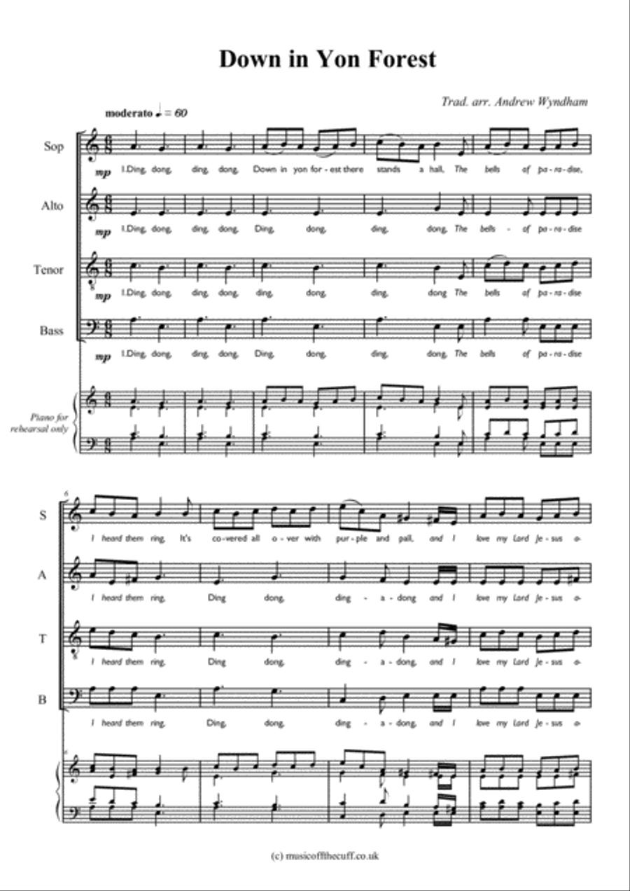 Down in yon forest 4-Part scores gallery preview page 2