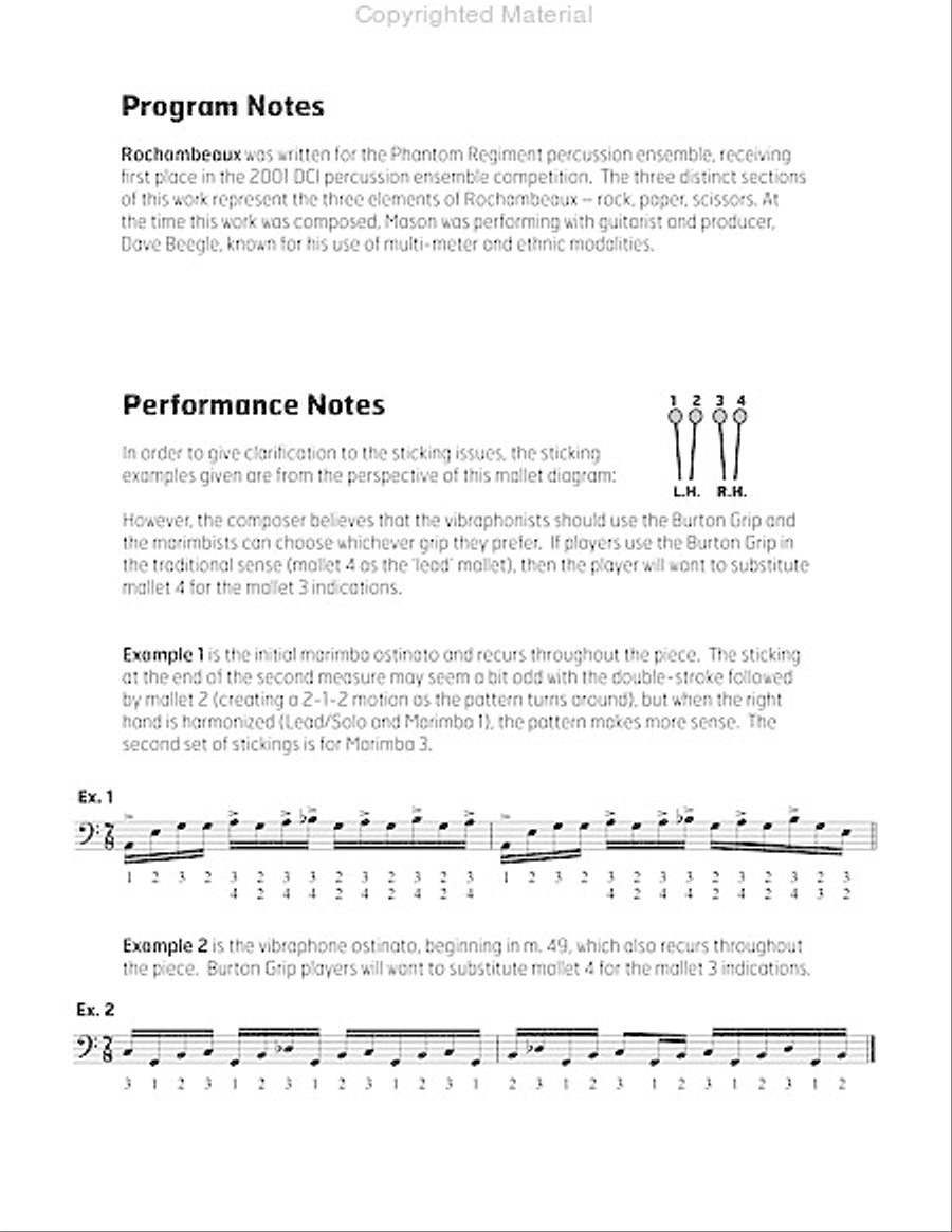 Rochambeaux Percussion Ensemble scores gallery preview page 3