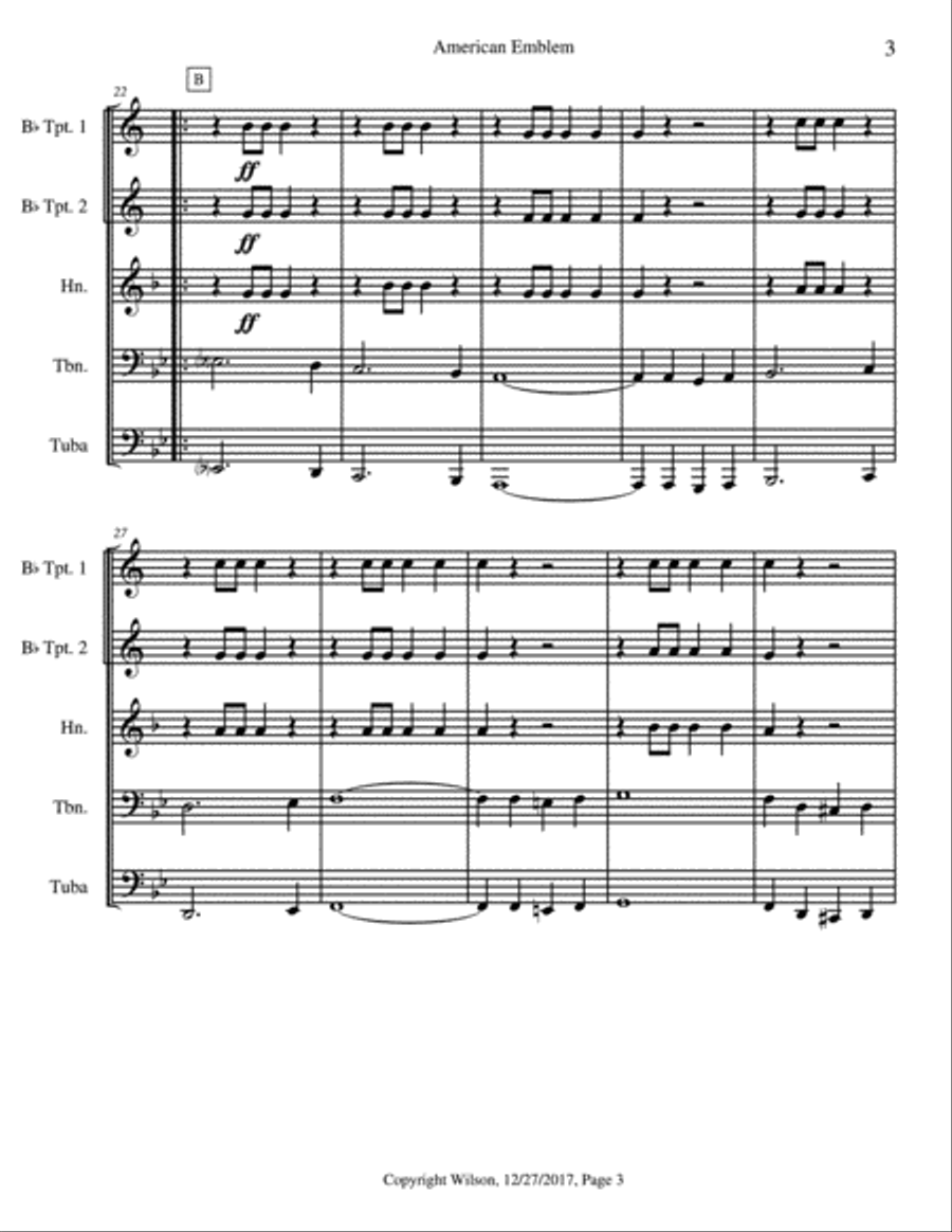 American Emblem American Emblem Brass Quintet scores gallery preview page 4