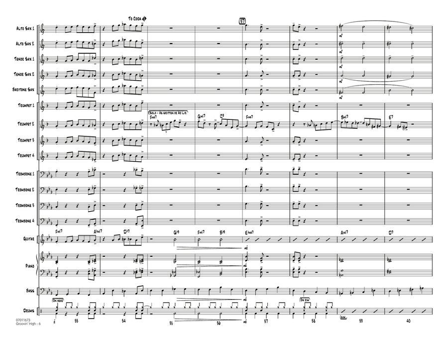 Groovin' High - Full Score Jazz Ensemble scores gallery preview page 6