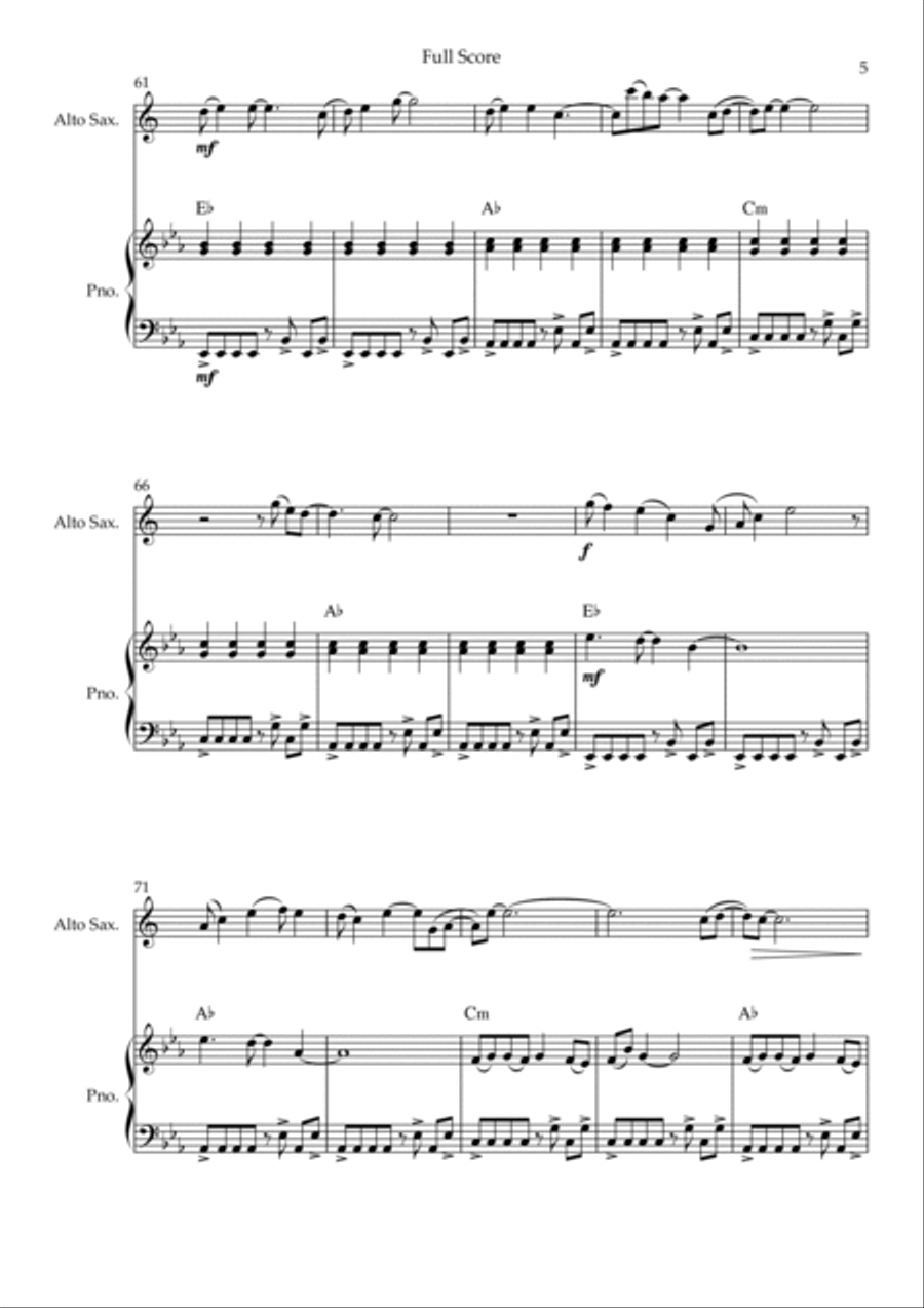 Without You Without You Alto Saxophone scores gallery preview page 5