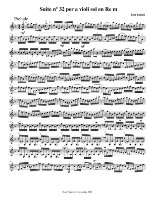 Prelude for violin solo baroque suite nº 32