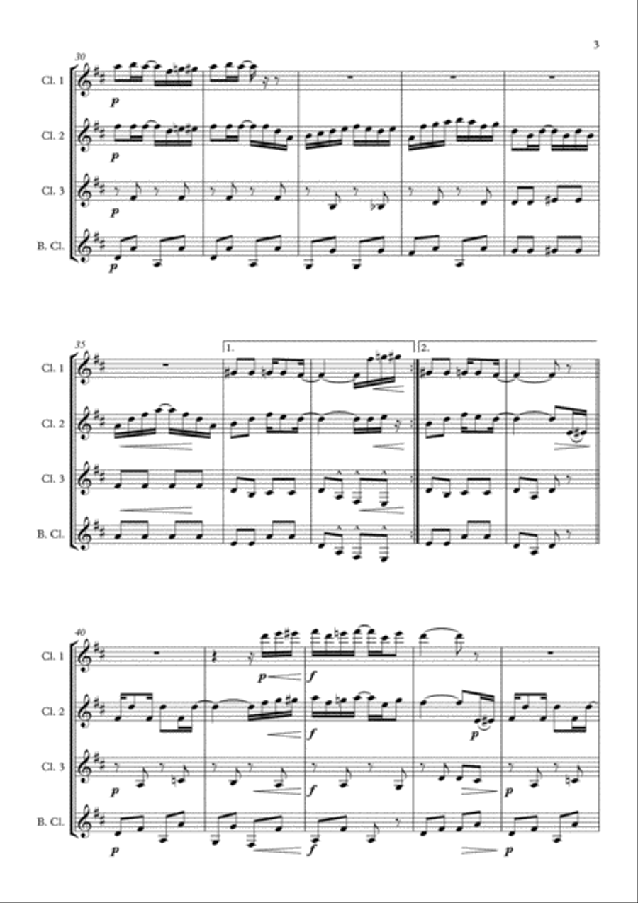 The Entertainer arranged for Clarinet Quartet Clarinet Quartet scores gallery preview page 5