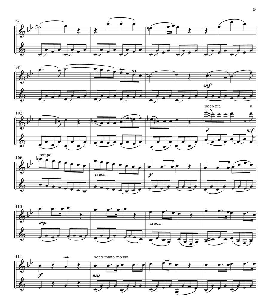 Vienna 1791 (for Flute or Oboe and Clarinet in B flat) Small Ensemble scores gallery preview page 5