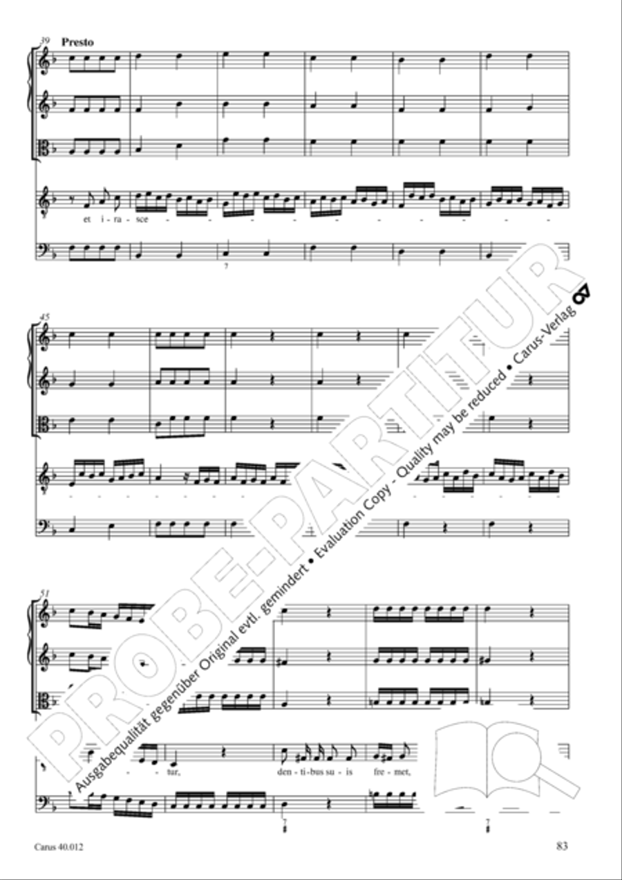 Beatus vir (How blest is he) Psalm 111 4-Part scores gallery preview page 84