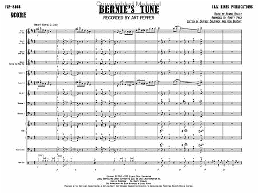 Bernie's Tune Big Band scores gallery preview page 4