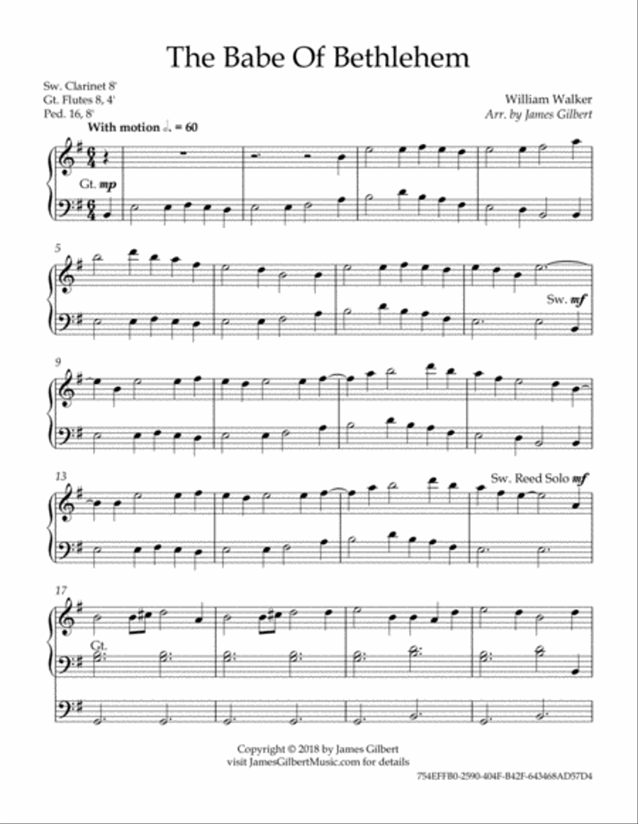 The Babe Of Bethlehem Organ Solo scores gallery preview page 2