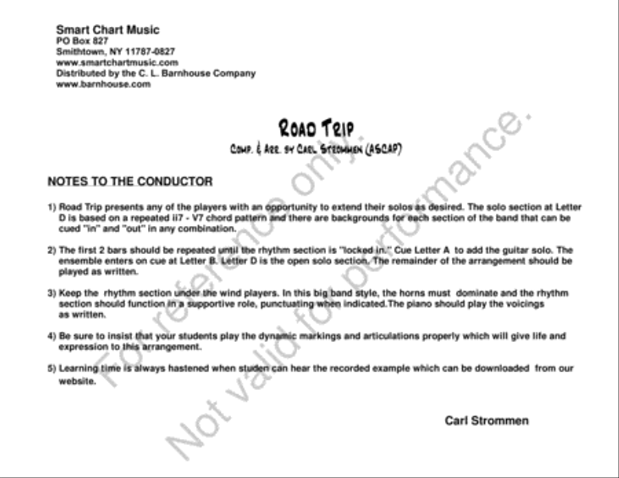 Road Trip Road Trip Jazz Ensemble scores gallery preview page 2