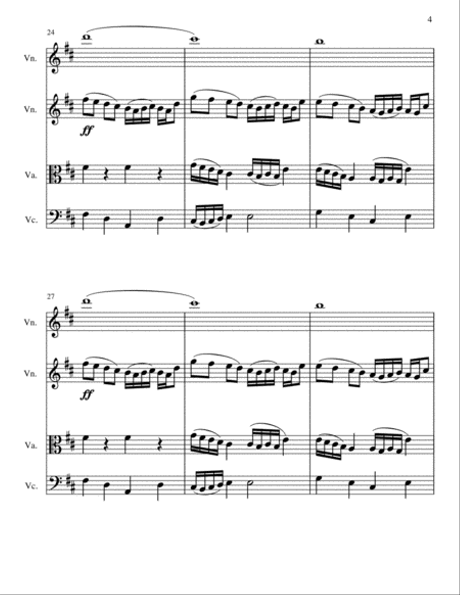 String Quartet No.4 in D Major String Quartet scores gallery preview page 4