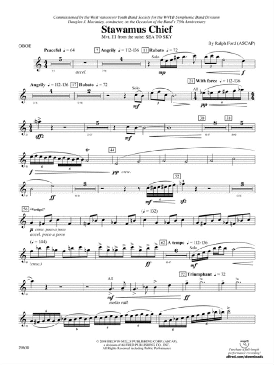 Stawamus Chief: Oboe Concert Band scores gallery preview page 1