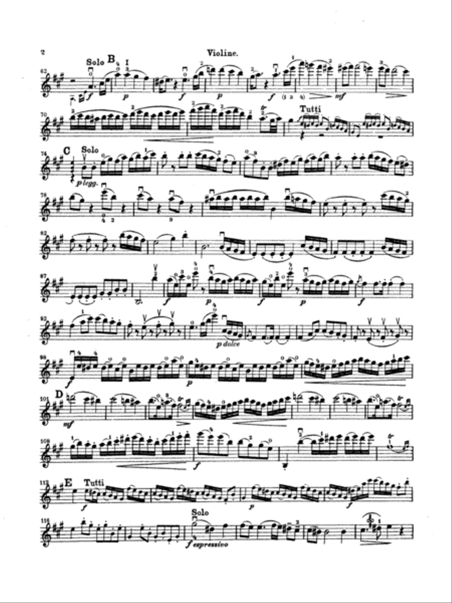 Mozart: Violin Concerto No. 5 in A Major, K. 219 Violin Solo scores gallery preview page 2