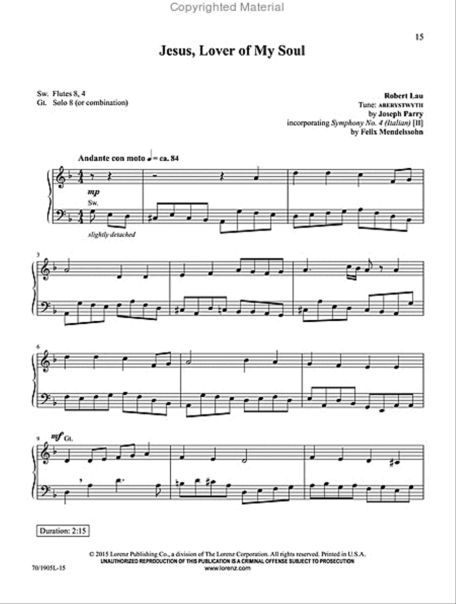 Symphonic Hymns for Organ Organ Solo scores gallery preview page 7