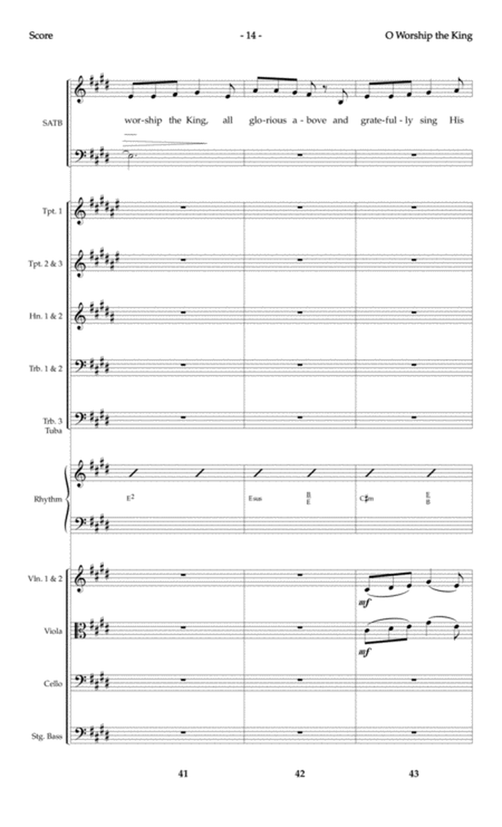 O Worship the King - Orchestral Score and Parts