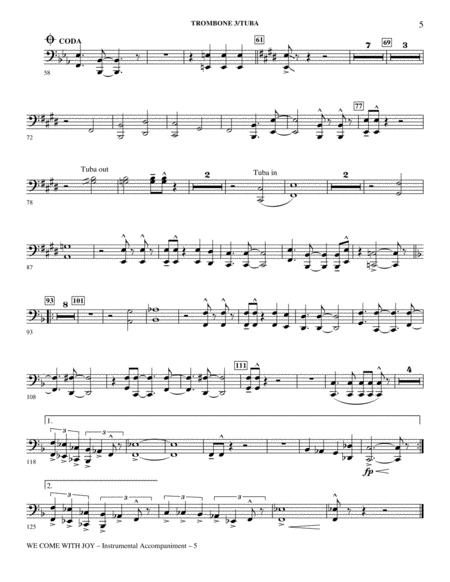 We Come With Joy Orchestration - Trombone 3/Tuba