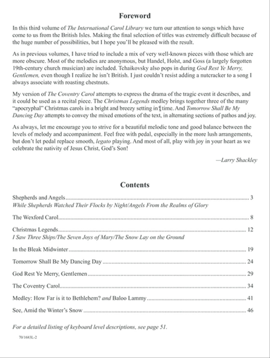 The International Carol Library - British Isles Piano Solo scores gallery preview page 2