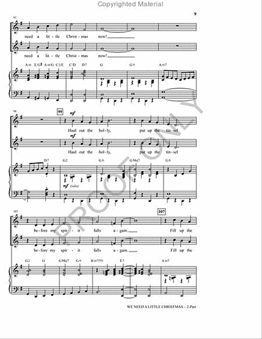 We Need a Little Christmas 2-Part scores gallery preview page 9