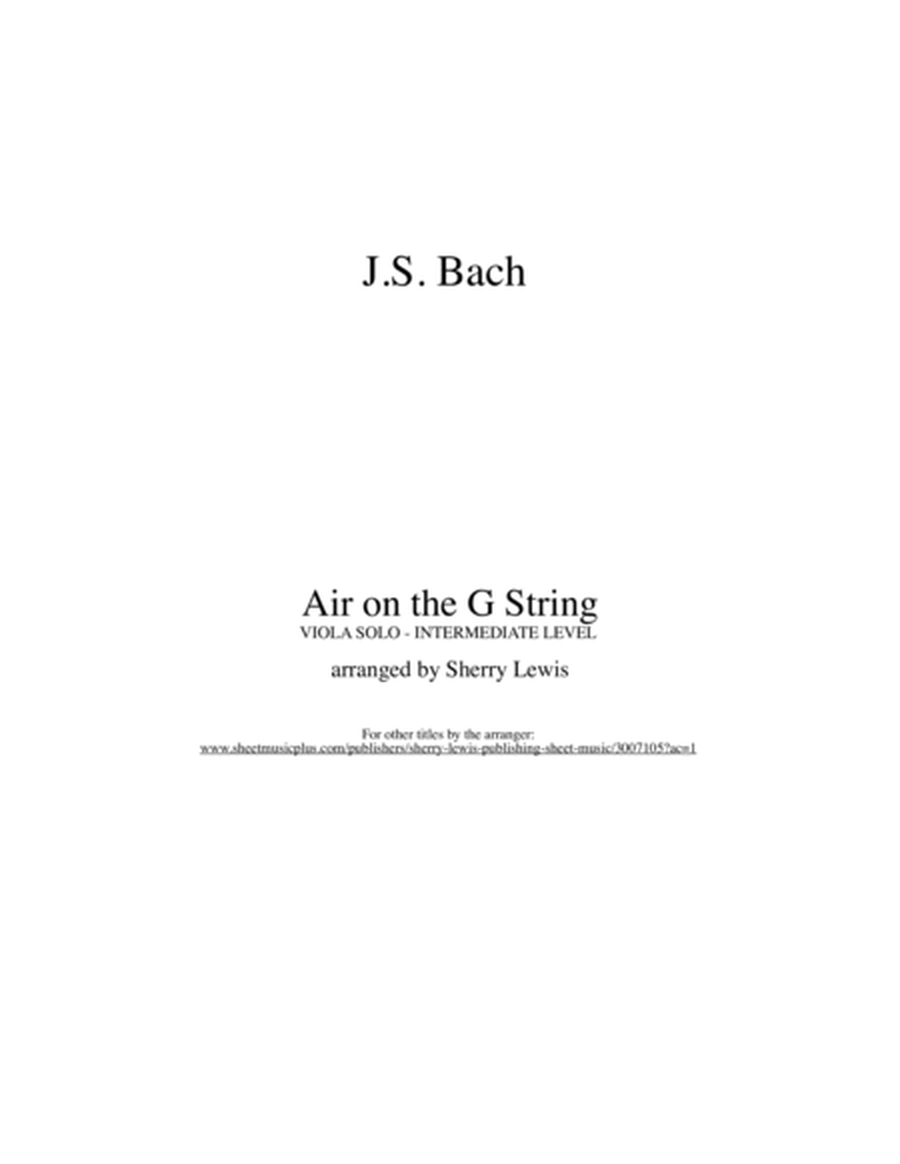 Air on the G String for Viola Solo, J.S. Bach image number null