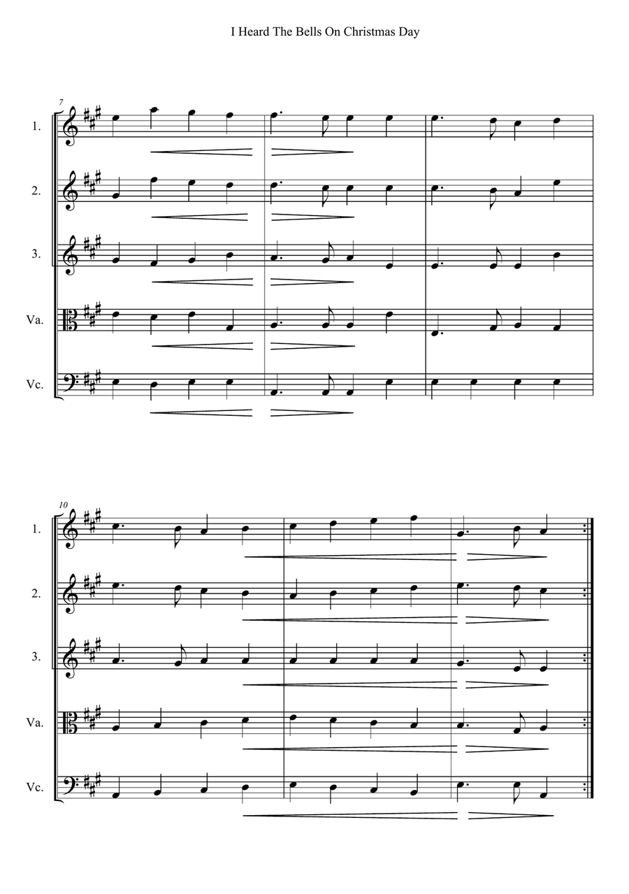 I Heard The Bells On Christmas Day String Quintet scores gallery preview page 2