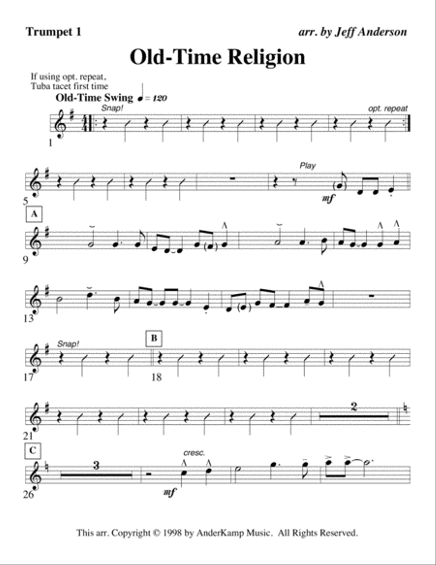 Old-Tiime Religion for Brass Quintet Brass Quintet scores gallery preview page 5