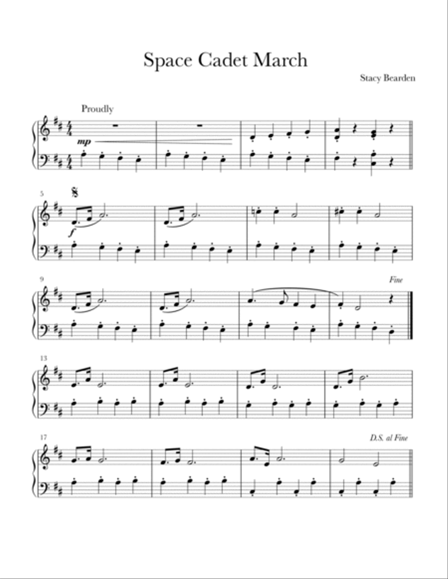 Space Cadet Easy Piano scores gallery preview page 2