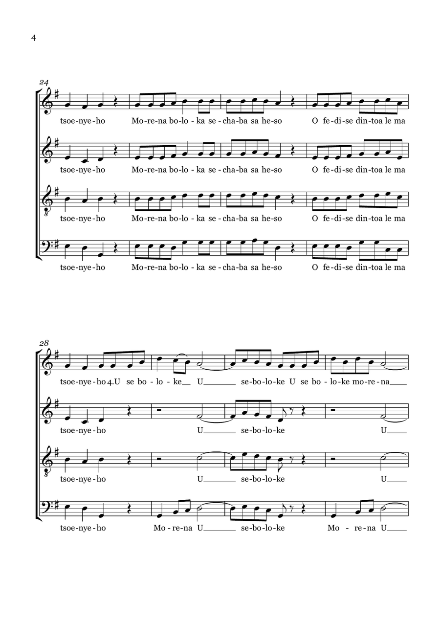Nkosi Sikelel’ iAfrika - South African Anthem - A Capella 4-Part scores gallery preview page 4