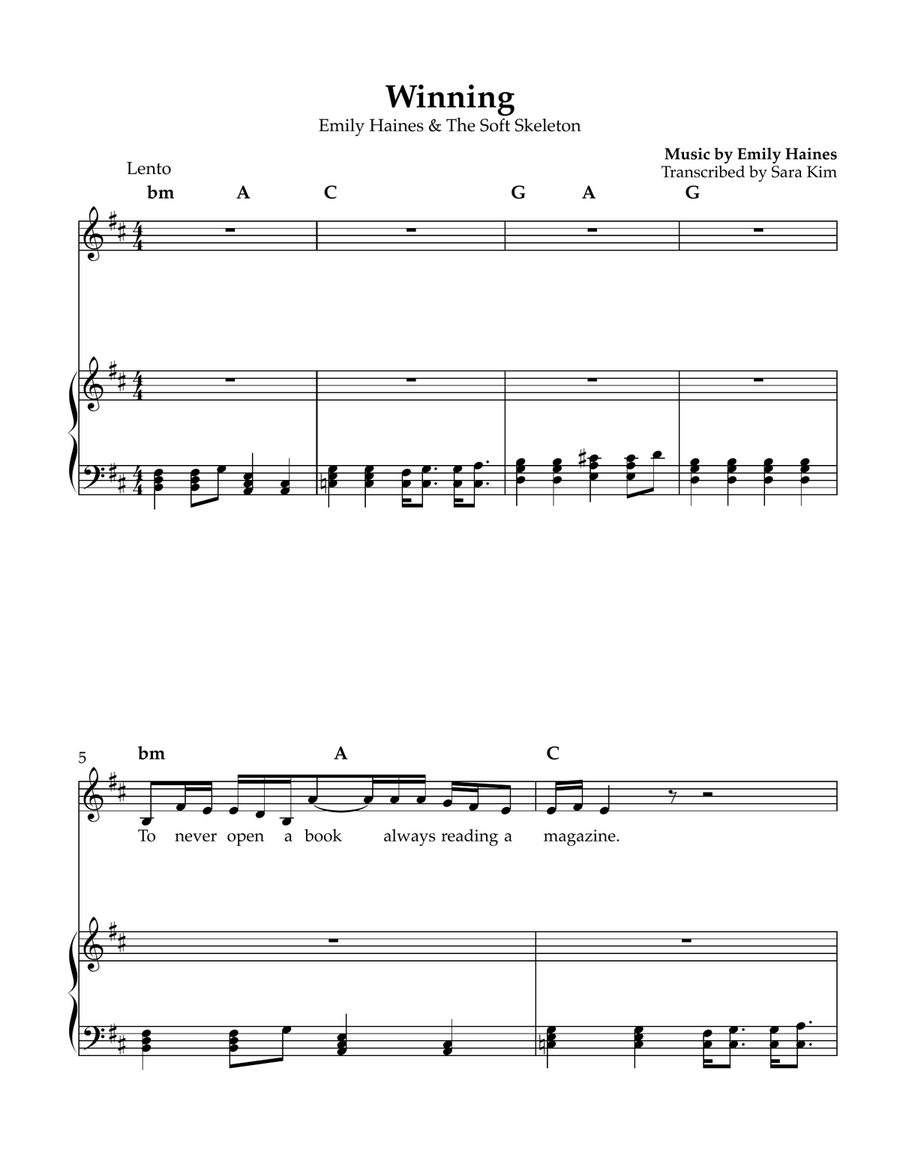 The Soft Skeleton Piano, Vocal scores gallery preview page 1