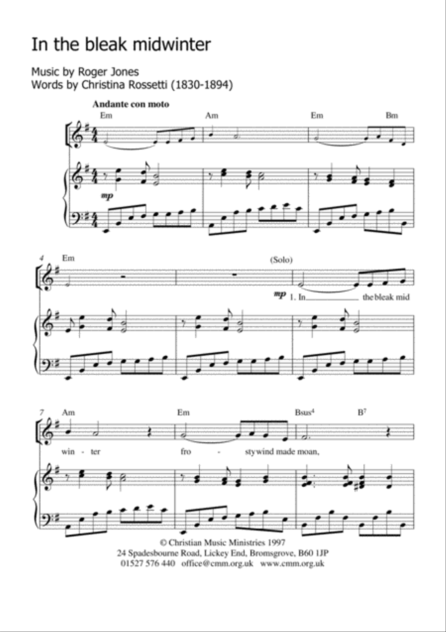 In the Bleak Midwinter 4-Part scores gallery preview page 3