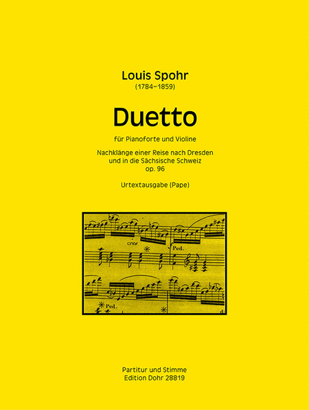 Duetto für Violine und Klavier op. 96 "Nachklänge einer Reise nach Dresden und in die Sächsische Schweiz" (Urtextausgabe)