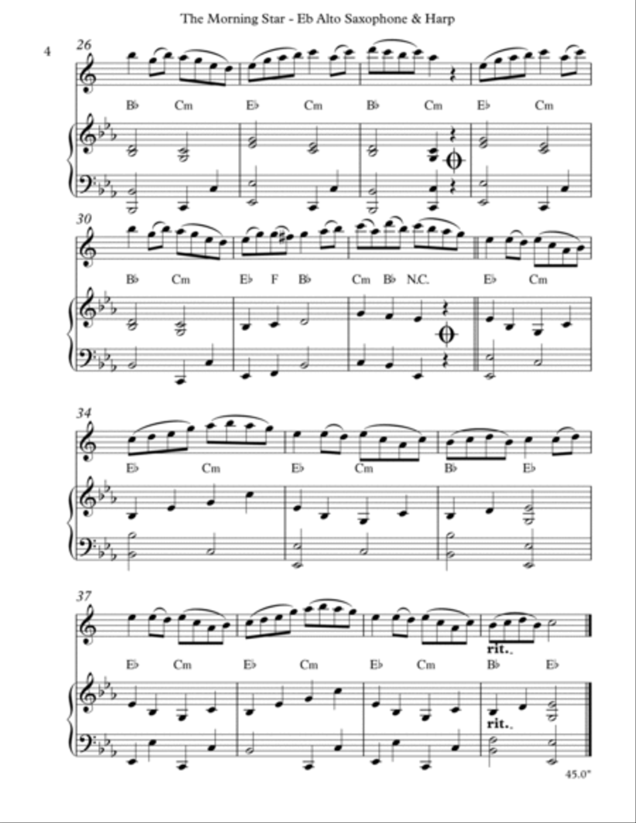 The Morning Star, Duet for Eb Alto Saxophone & Harp image number null