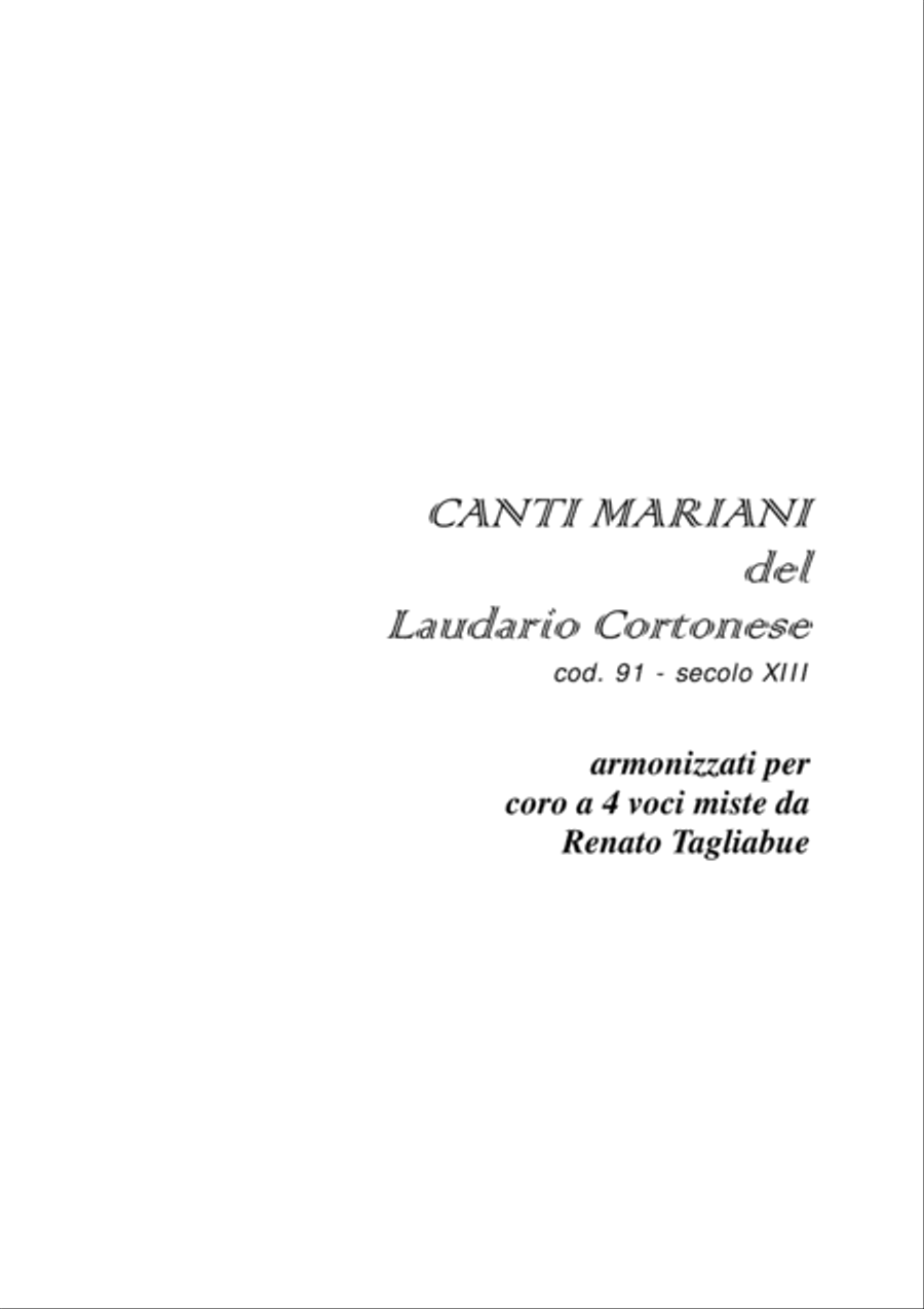 LAUDARIO CORTONESE - 6 Laude - Look inside - Arr. for SATB Choir 4-Part scores gallery preview page 1