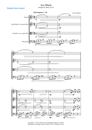AVE MARIA - Schubert - String Trio, Intermediate Level for 2 violins and cello or violin, viola and