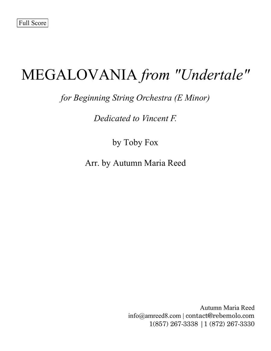 Megalovania String Orchestra scores gallery preview page 1