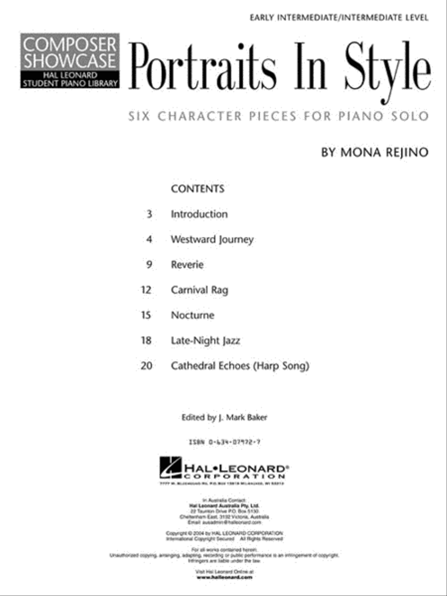 Portraits in Style Piano Method scores gallery preview page 2