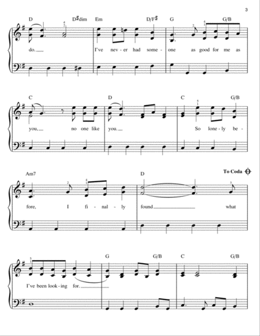 What I've Been Looking For Easy Piano scores gallery preview page 3