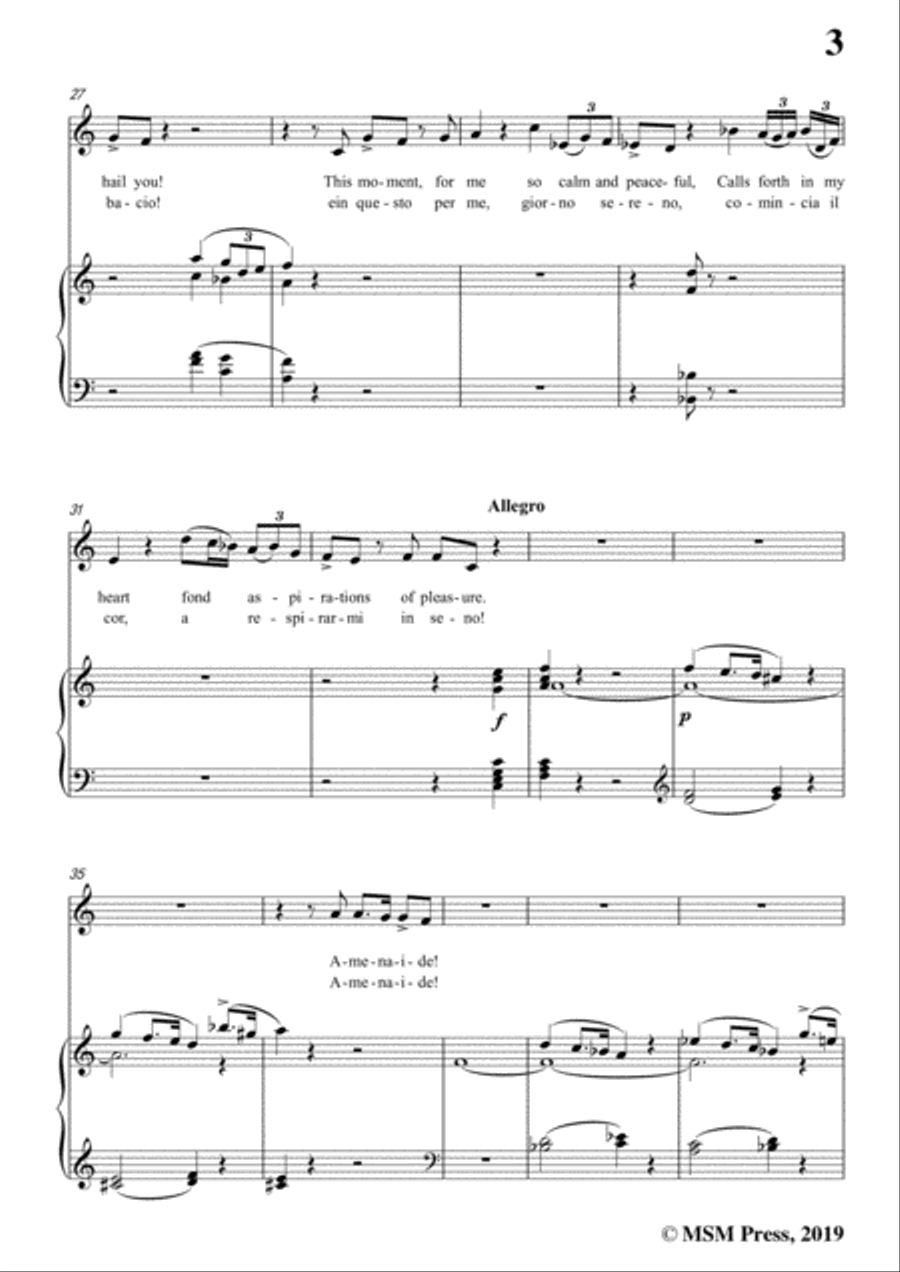 Rossini-Di tanti palpiti,from 'Tancredi',in C Major,for Voice and Piano Voice Solo scores gallery preview page 5