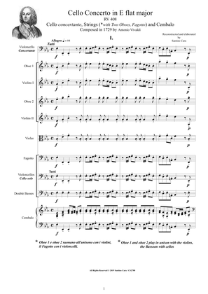 Vivaldi - Cello Concerto in E flat RV 408 for Cello, Strings (with Winds) and Cembalo