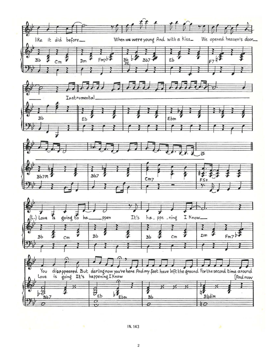 Love Is Going To Happen Piano, Vocal scores gallery preview page 2