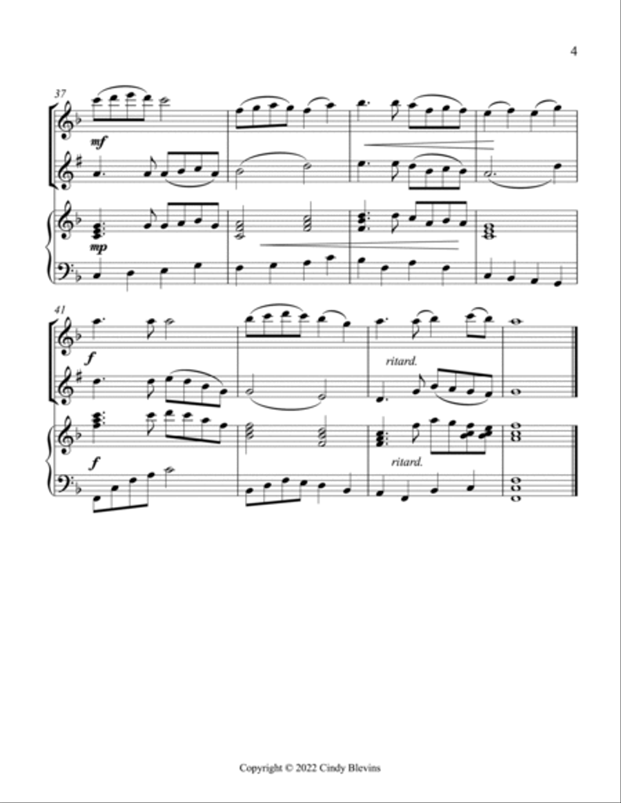What A Friend We Have In Jesus, Piano, Flute and Clarinet Woodwind Duet scores gallery preview page 5