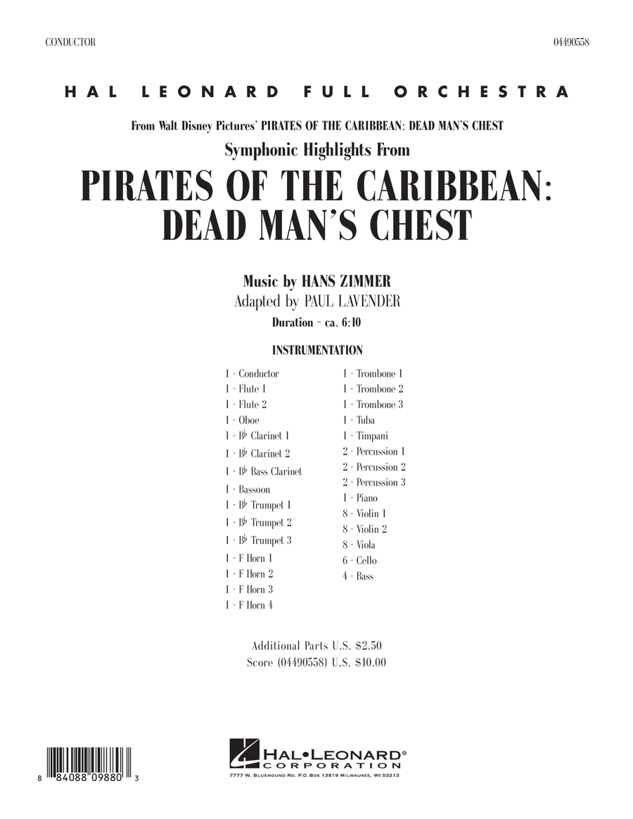 Soundtrack Highlights from Pirates Of The Caribbean: Dead Man's Chest - Full Score Full Orchestra scores gallery preview page 1