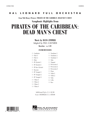 Book cover for Soundtrack Highlights from Pirates Of The Caribbean: Dead Man's Chest - Full Score