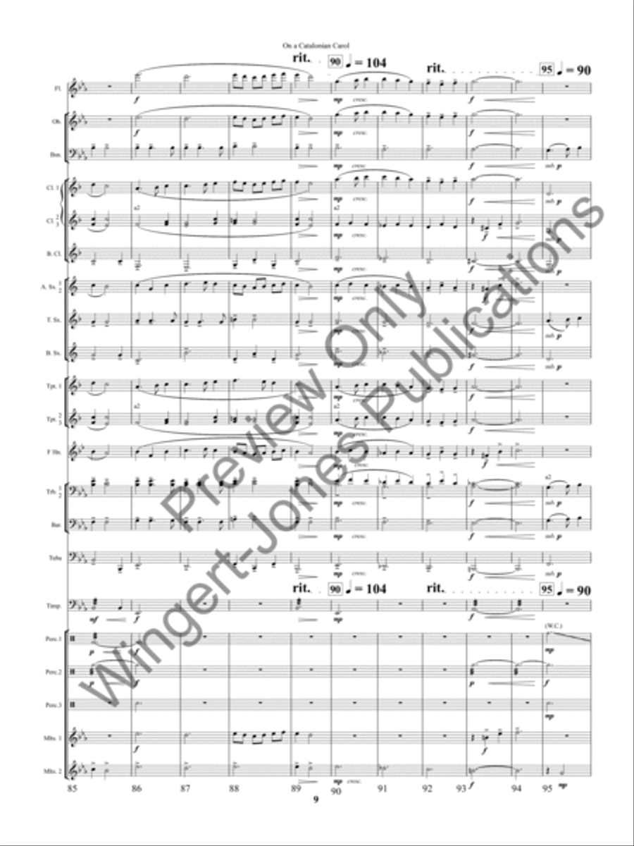 On A Catalonian Carol Concert Band scores gallery preview page 12