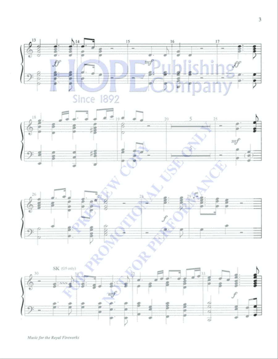 Music for the Royal Fireworks 5-Octaves scores gallery preview page 3
