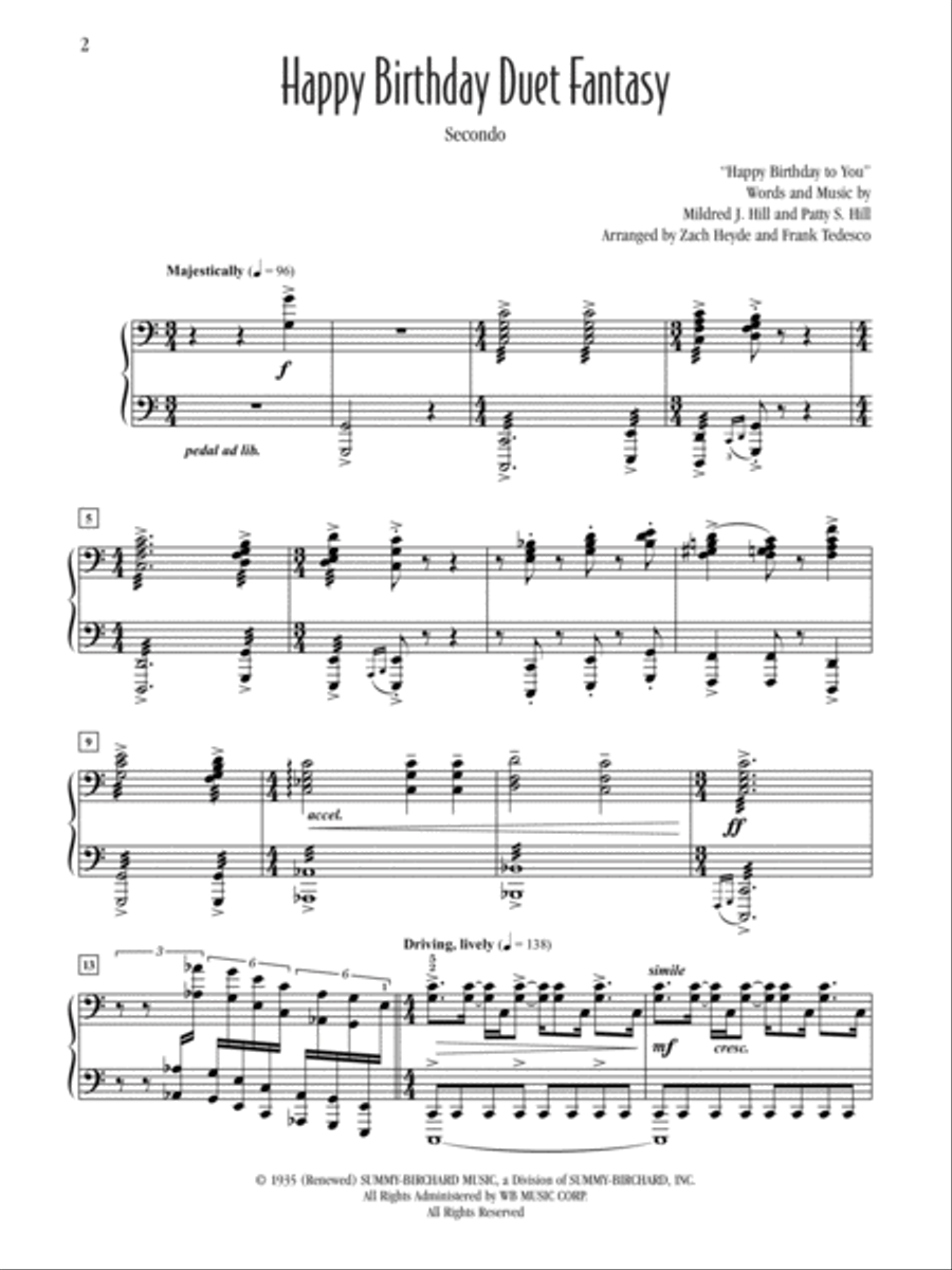 Happy Birthday Duet Fantasy Small Ensemble scores gallery preview page 2