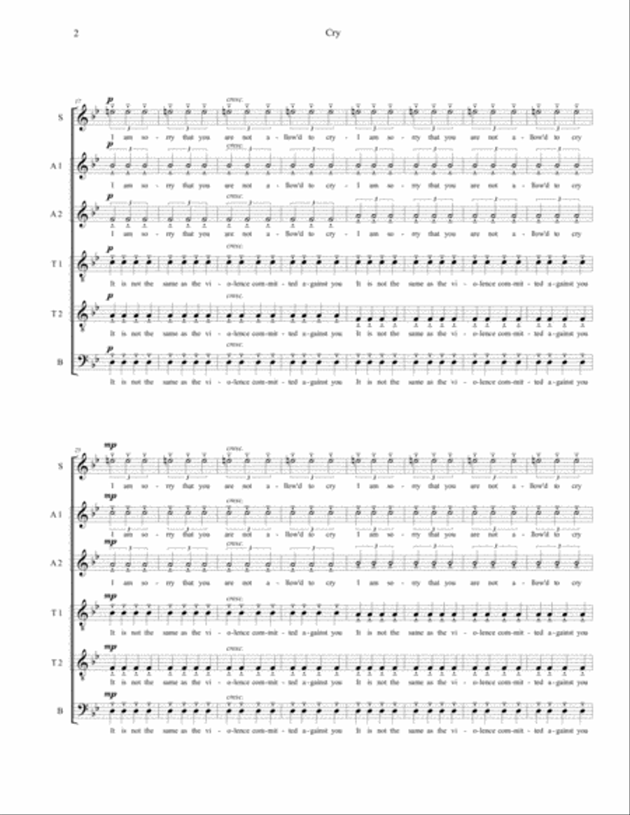 Cry 4-Part scores gallery preview page 2