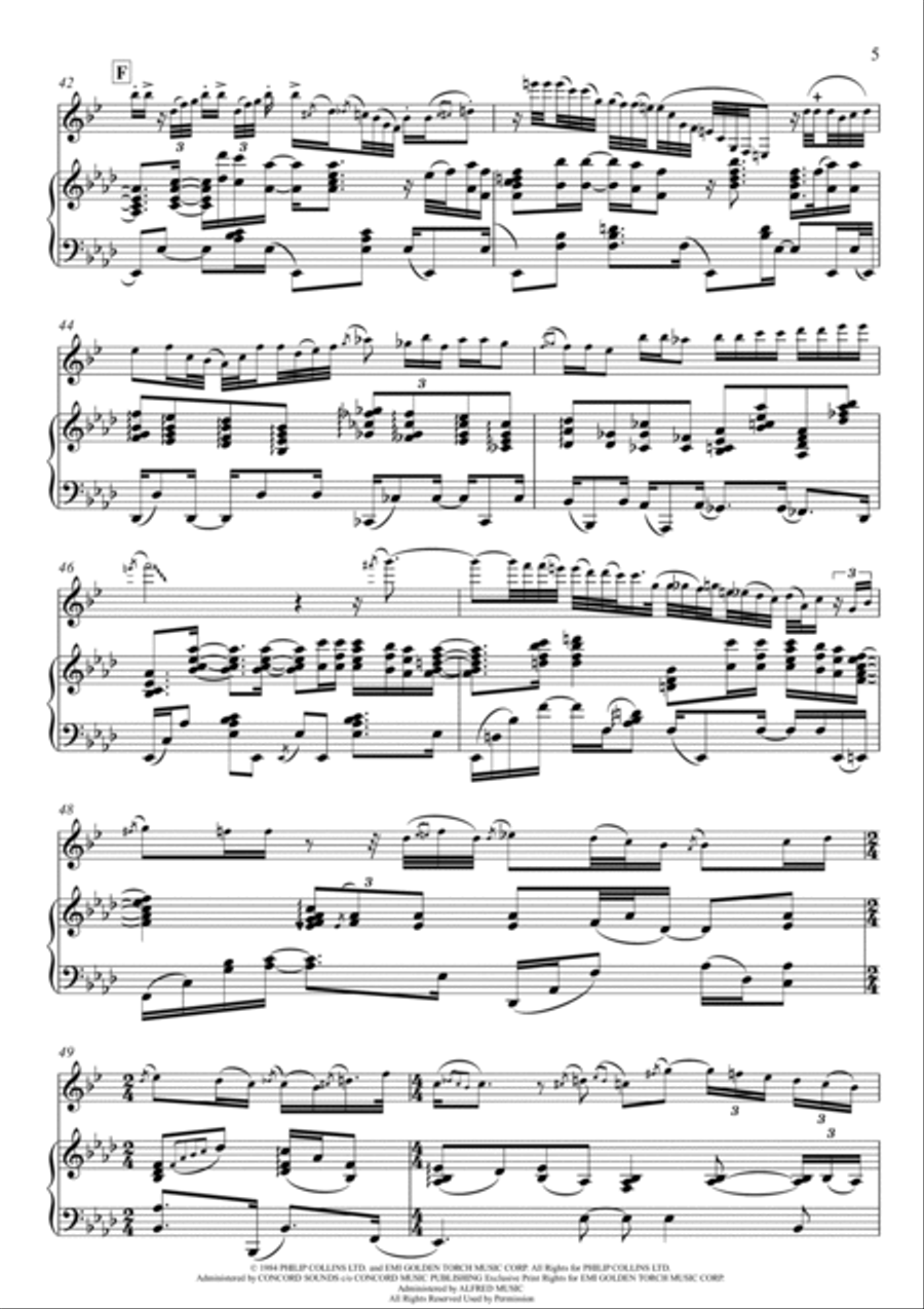 Against All Odds (take A Look At Me Now) B-Flat Clarinet scores gallery preview page 5