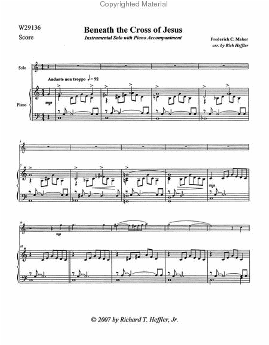 Beneath The Cross Of Jesus Flute Solo scores gallery preview page 3