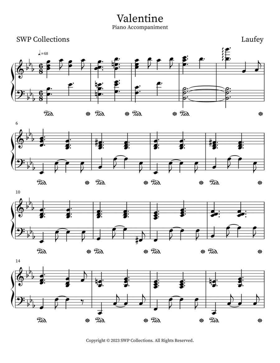 Valentine Easy Piano scores gallery preview page 1
