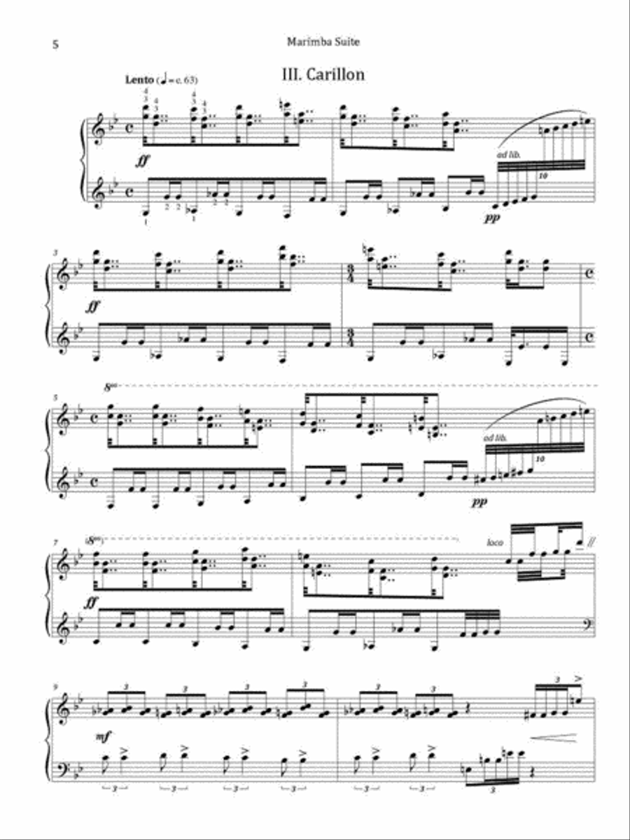 Marimba Suite for Marimba (4 Mallets, 4-octave) Marimba scores gallery preview page 4