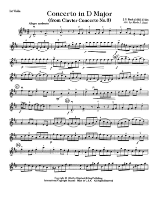 Concerto in D Major (from Clavier Concerto No. 3): 1st Violin